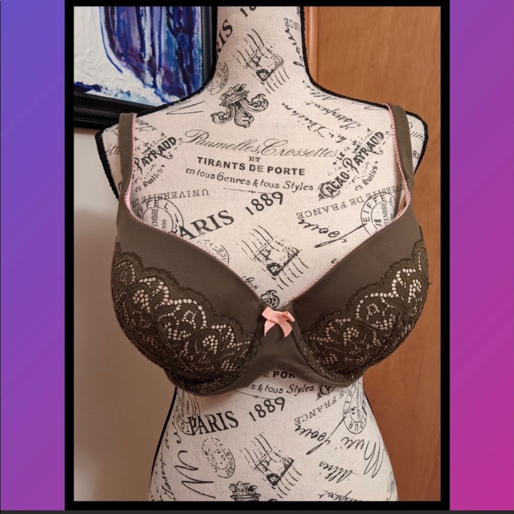 Victoria Secret Lined Olive Green Denim Bra